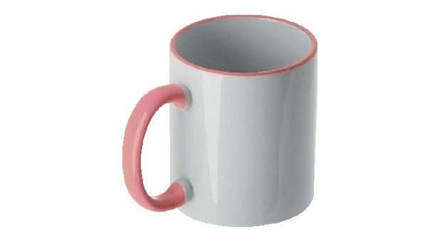 Personalisierte Tasse (330ml) - farbiger Henkel & Rand