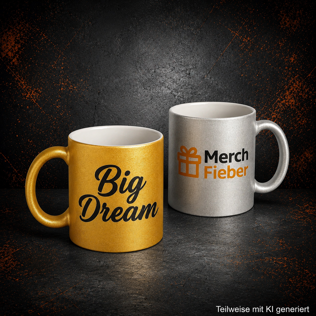 Personalisierte Metallic-Tasse (330ml) – Gold oder Silber