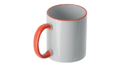 Personalisierte Tasse (330ml) - farbiger Henkel & Rand