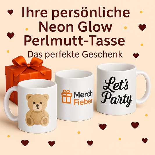 Personalisierte Tasse (330ml) - Neon Glow Paint - Perlmutt-Schimmer