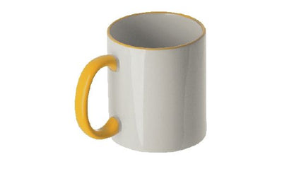 Personalisierte Tasse (330ml) - farbiger Henkel & Rand