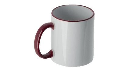 Personalisierte Tasse (330ml) - farbiger Henkel & Rand