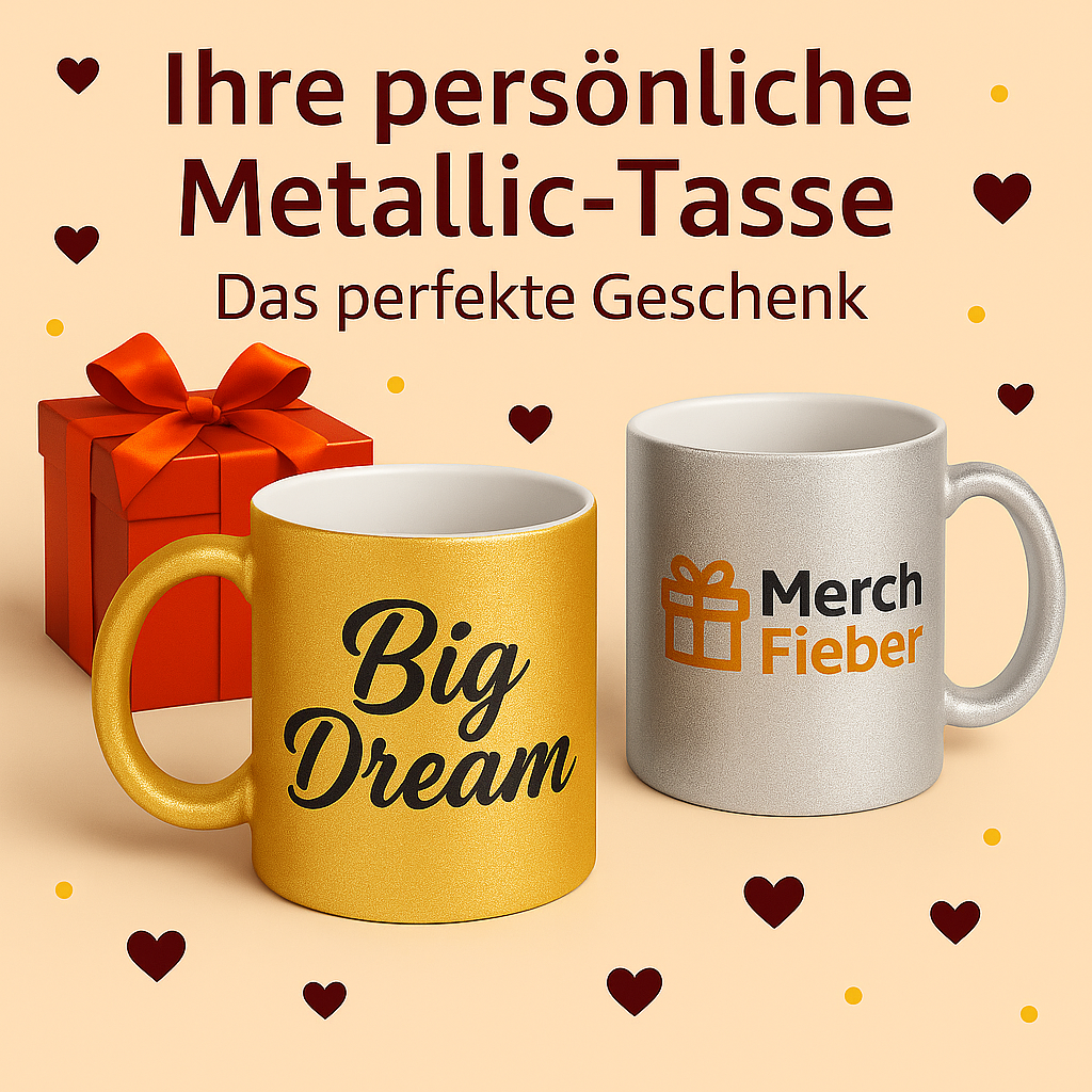 Personalisierte Metallic-Tasse (330ml) – Gold oder Silber