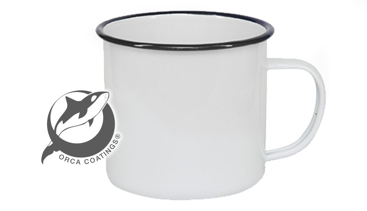 Personalisierte Emaille-Tasse – Retro Look mit deinem Wunschmotiv (350ml)