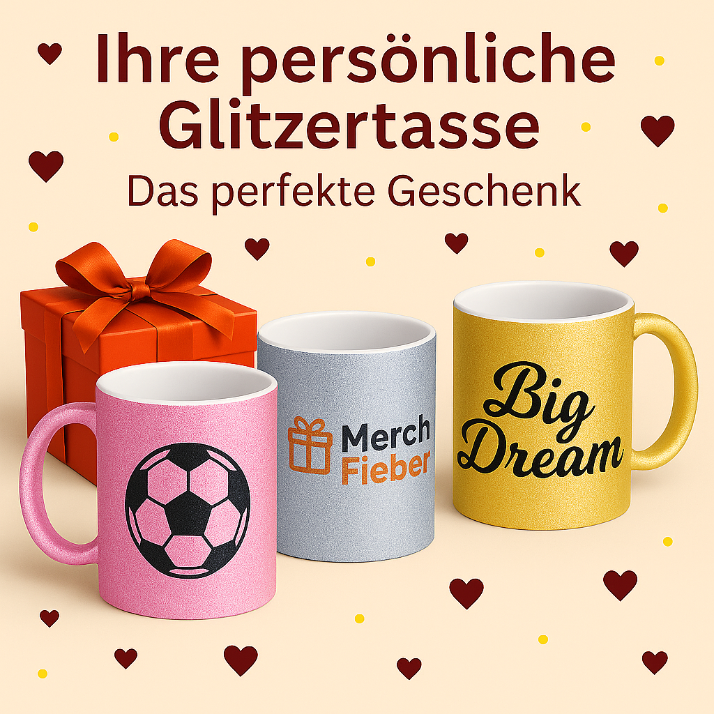 Personalisierte Tasse (330ml) - Glitzer