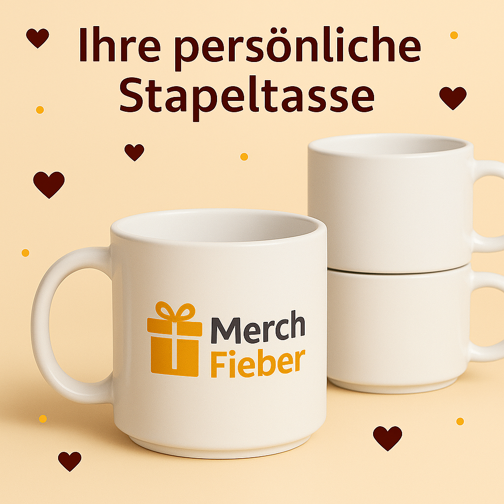 Personalisierbare stapelbare Keramiktasse (295 ml) – deine individuelle Design-Tasse