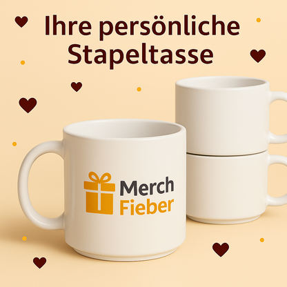 Personalisierbare stapelbare Keramiktasse (295 ml) – deine individuelle Design-Tasse