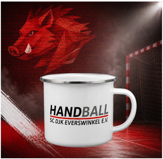 Offizielle SC DJK Everswinkel Handball Emaille-Tasse – 355 ml