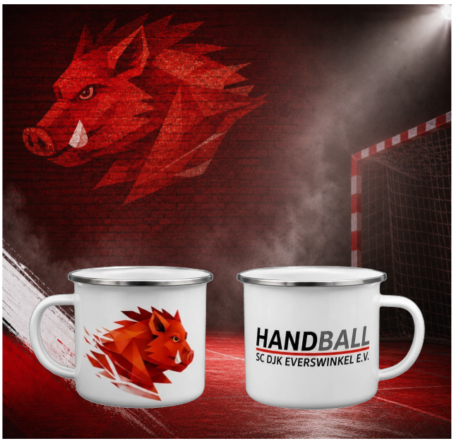 Offizielle SC DJK Everswinkel Handball Emaille-Tasse – 355 ml