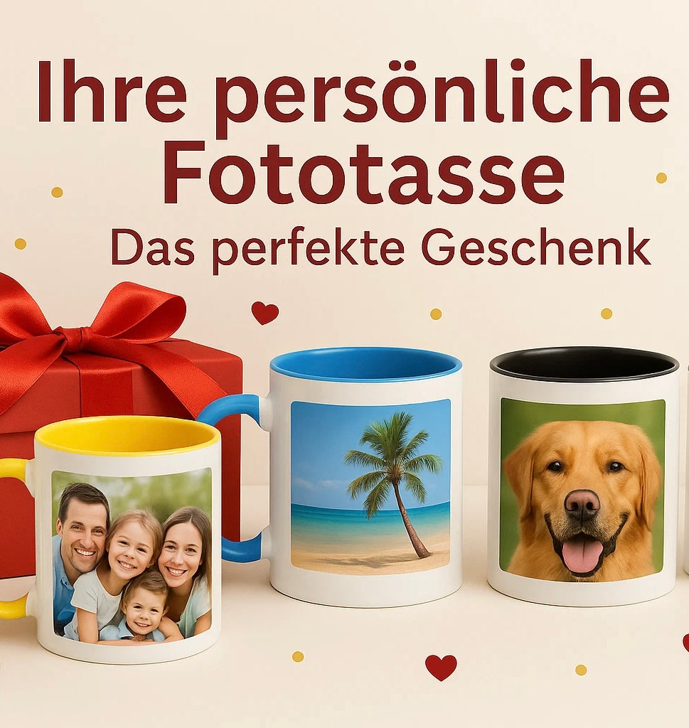 Personalisierte Tasse (330ml) - farbiger Henkel & Innenbereich