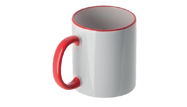 Personalisierte Tasse (330ml) - farbiger Henkel & Rand