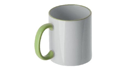 Personalisierte Tasse (330ml) - farbiger Henkel & Rand