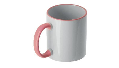 Personalisierte Tasse (330ml) - farbiger Henkel & Rand