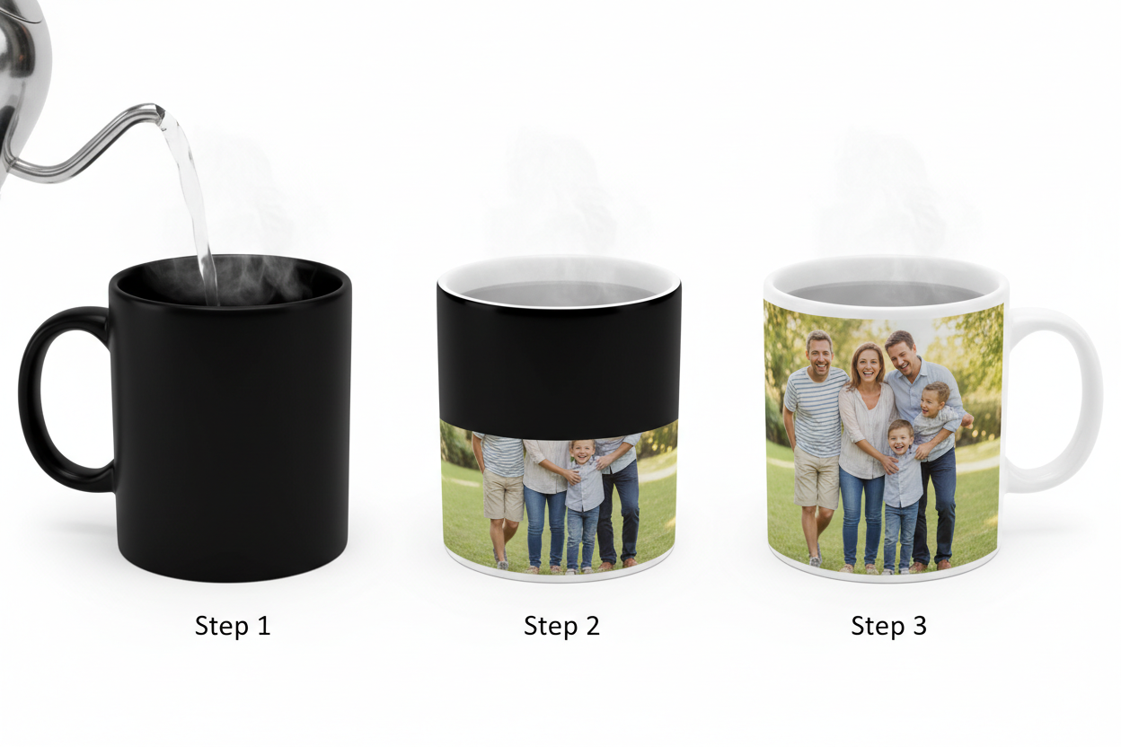 das foto auf der tasse in step 2 soll die gleich größe haben wie das foto in step 3 aber nur sovile darf sichtbar sein wie die weiße fläche