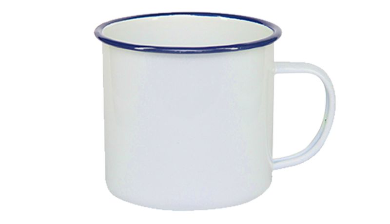 Personalisierte Emaille-Tasse – Retro Look mit deinem Wunschmotiv (350ml)